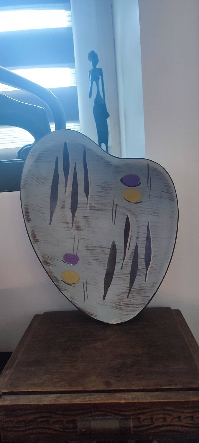 West German Freeform MCM ceramic plate, 1950s/60s