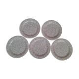 Set of five speckled dessert plates
