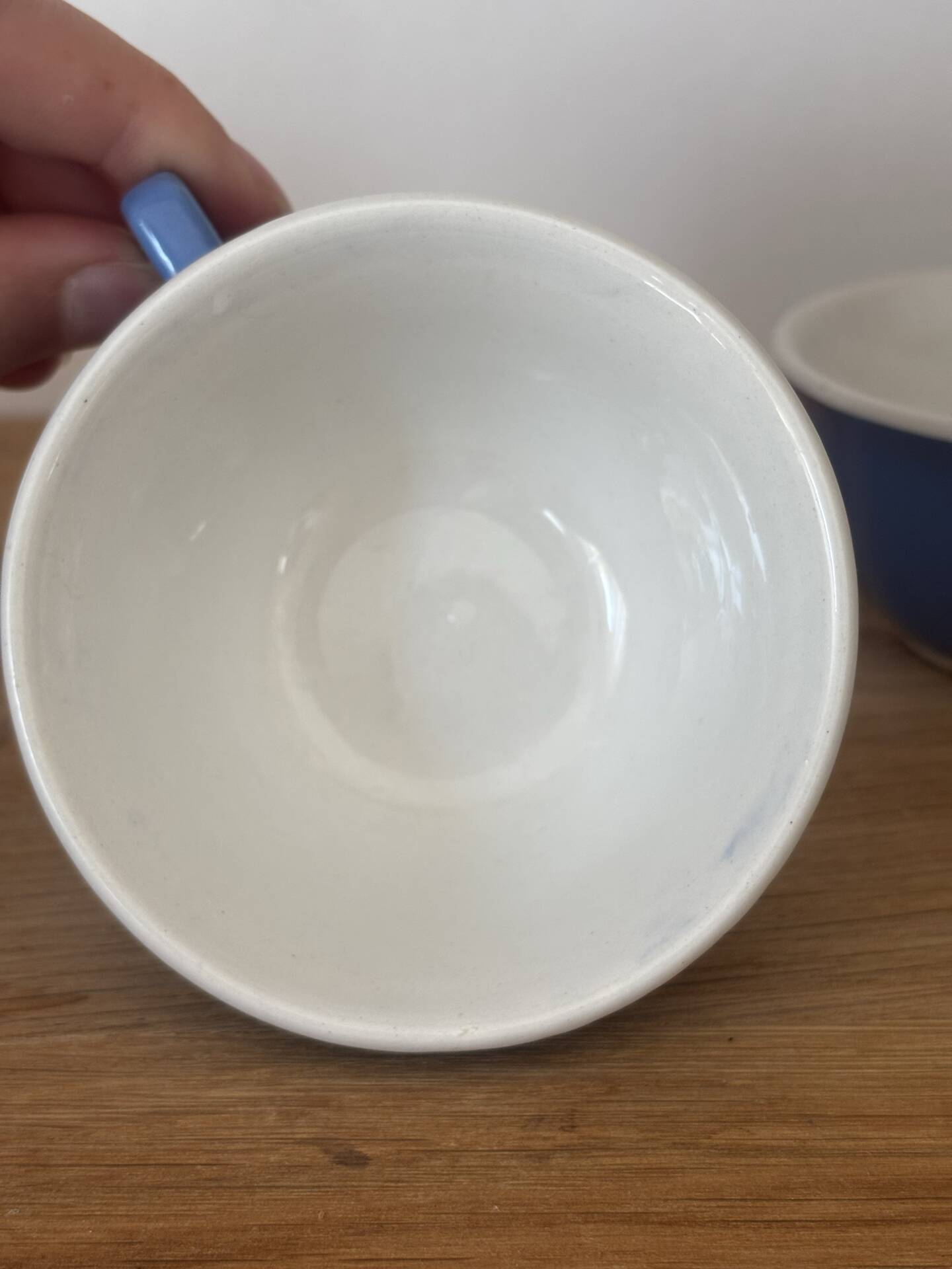Set of 4 antique coloured faience cups KG Lunéville.