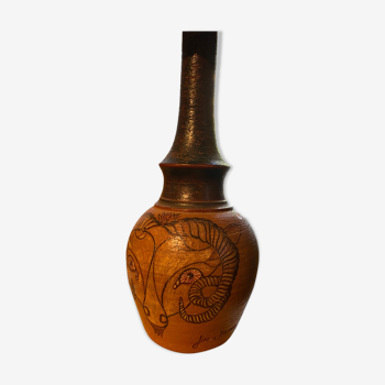 Pied de lampe bélier en céramique Jean Marais