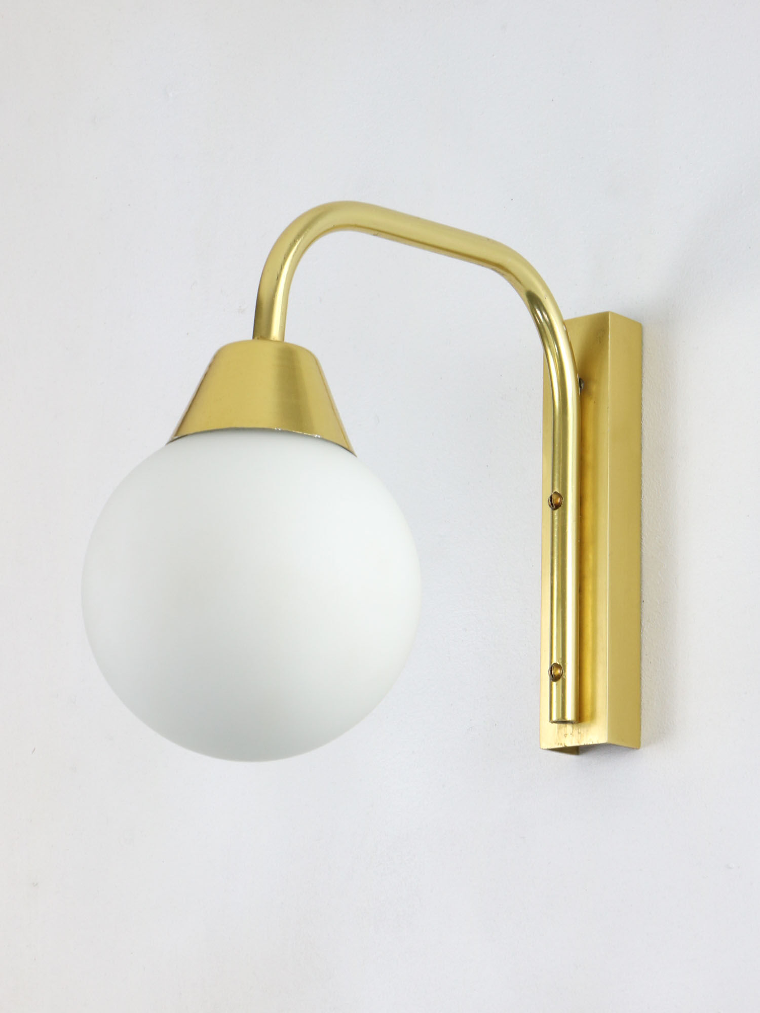 Mid century Italian Golden & Opaline Wall Lamp