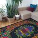 The bee rug, amazing vintage romanian wool rug, elegant romantic, bohemian design, rustic eclectic
