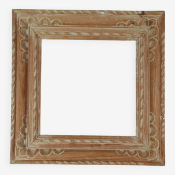 Square frame carved wood patinated 39x39 foliage 27x27 cm style Shabby SB231