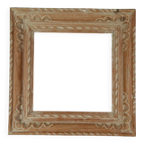 Square frame carved wood patinated 39x39 foliage 27x27 cm style Shabby SB231