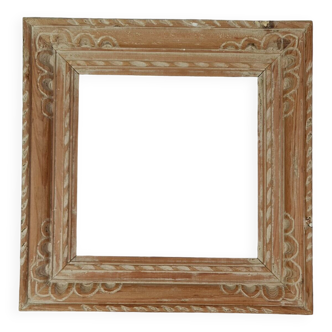Square frame carved wood patinated 39x39 foliage 27x27 cm style Shabby SB231
