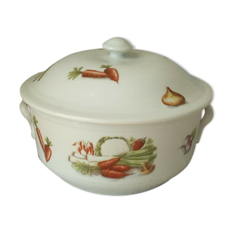 Porcelain soup with fire decor legumes 4 seasons