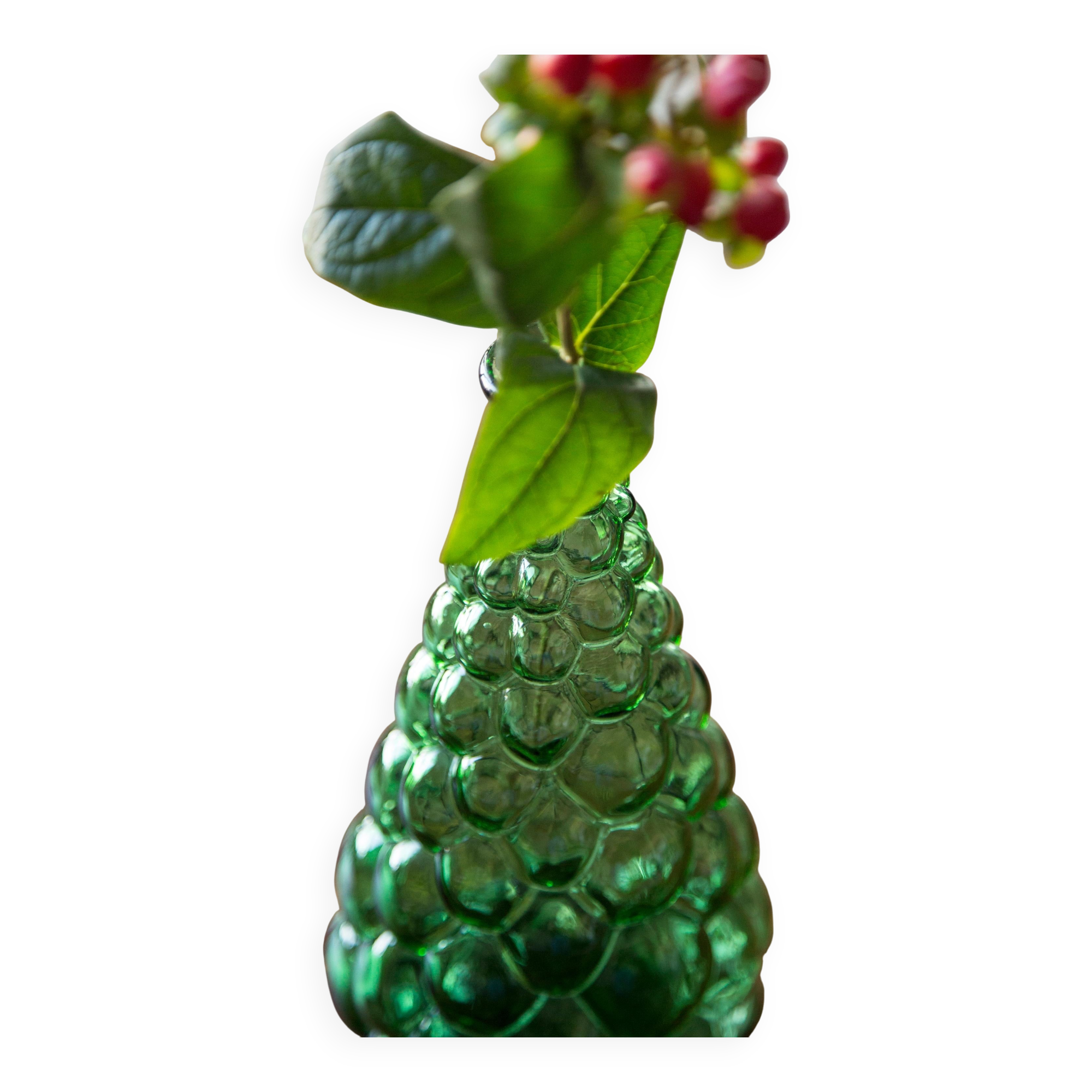 Rare green glass carafe Empoli from the mid-century, Italy, 1960s.