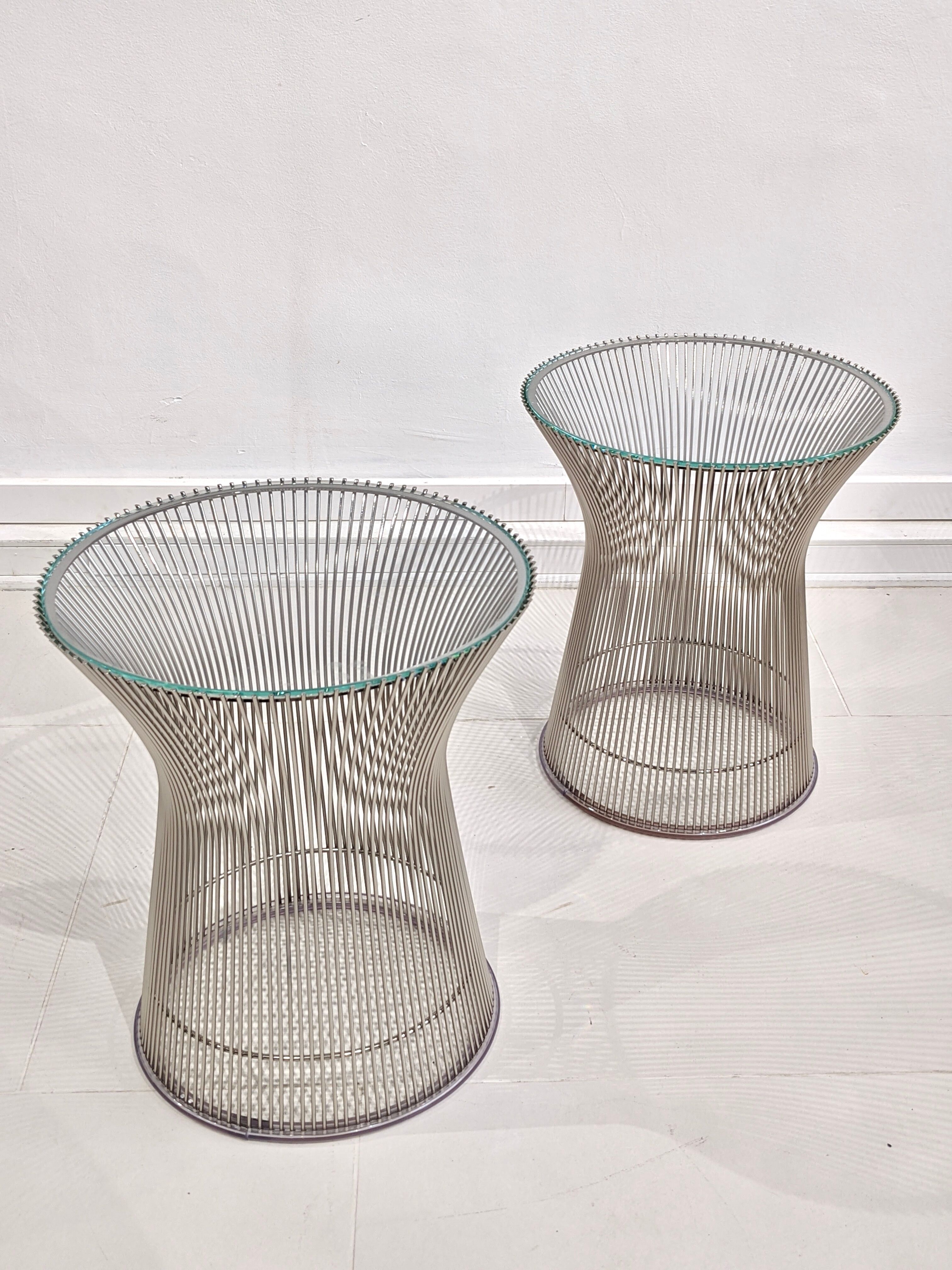 Set of two "Platner Side Table" by designer Warren Platner for Knoll