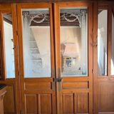 Pair of engraved glass doors