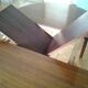 Round Scandinavian table in rosewood Roche Bobois 60s