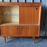 Sideboard and sliding door showcase scandinavian style manufactured from the 60s and 70s