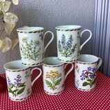 Mugs anglais décor botanique New Bone China