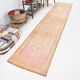 3x13 pale pink & orange turkish runner rug 82x403cm