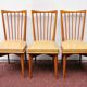 Series of 3 chairs vintage scandinavian style 60's 70's