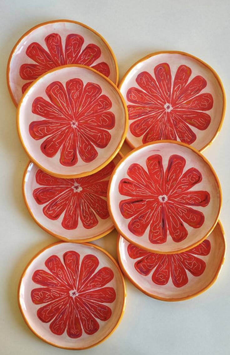 Pink grapefruit plate 20 cm