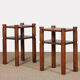 Pair of bedside tables/side tables in solid elm, 1950-60.