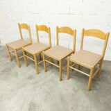 Modernist convertible oval table set and 4 matching chairs 1990