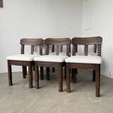 Set of 6 brutalist chairs from the 1940s
