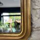 Antique mirror 42.5/36.5cm Louis-Philippe gilded with gold leaf, mercury