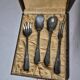Set of 4 vintage silver-plated serving cutlery + box