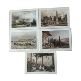 Lot de 5 gravures turc
