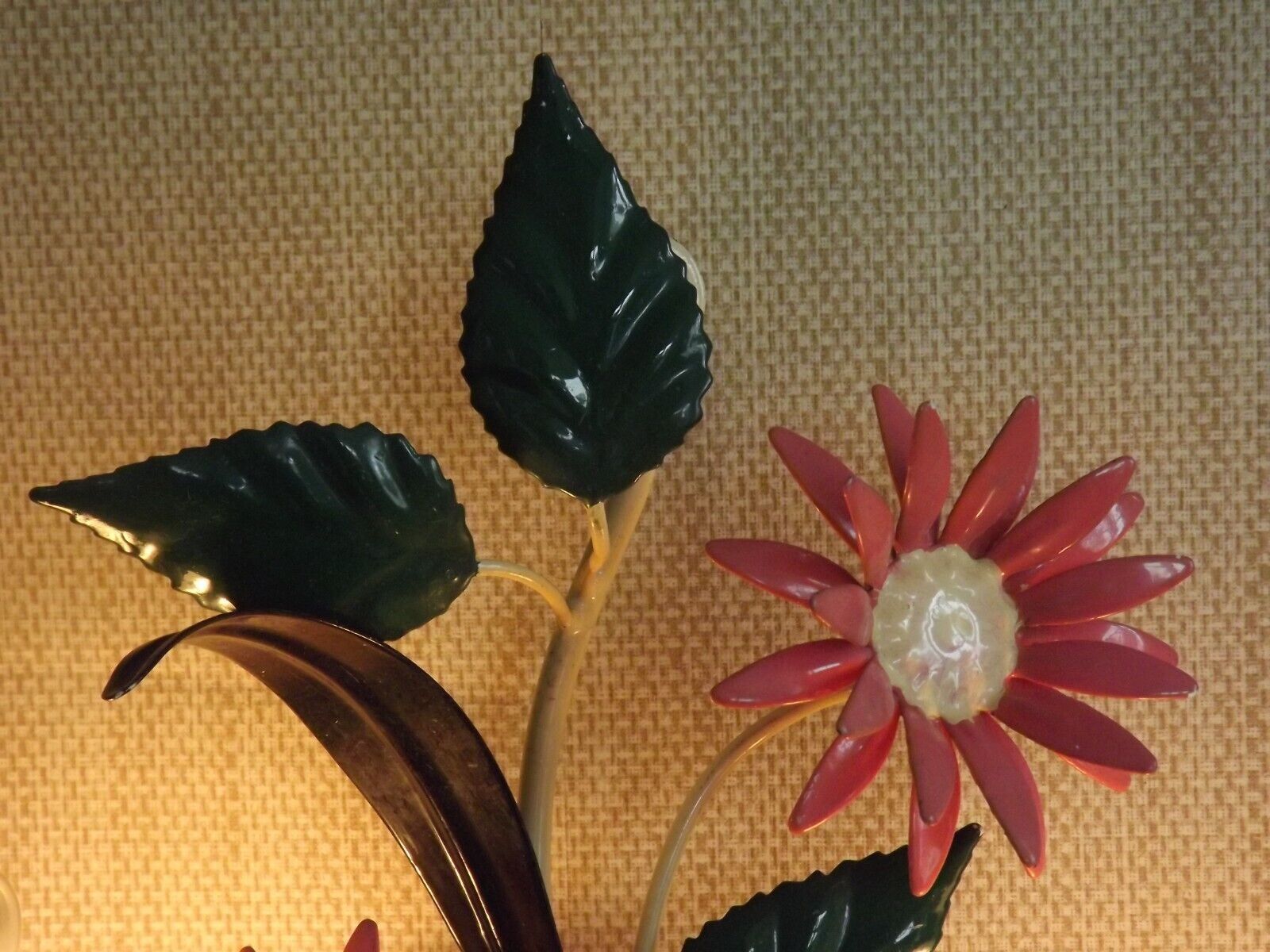 Vintage French double light earthenware wall lamp