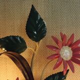 Vintage French double light earthenware wall lamp