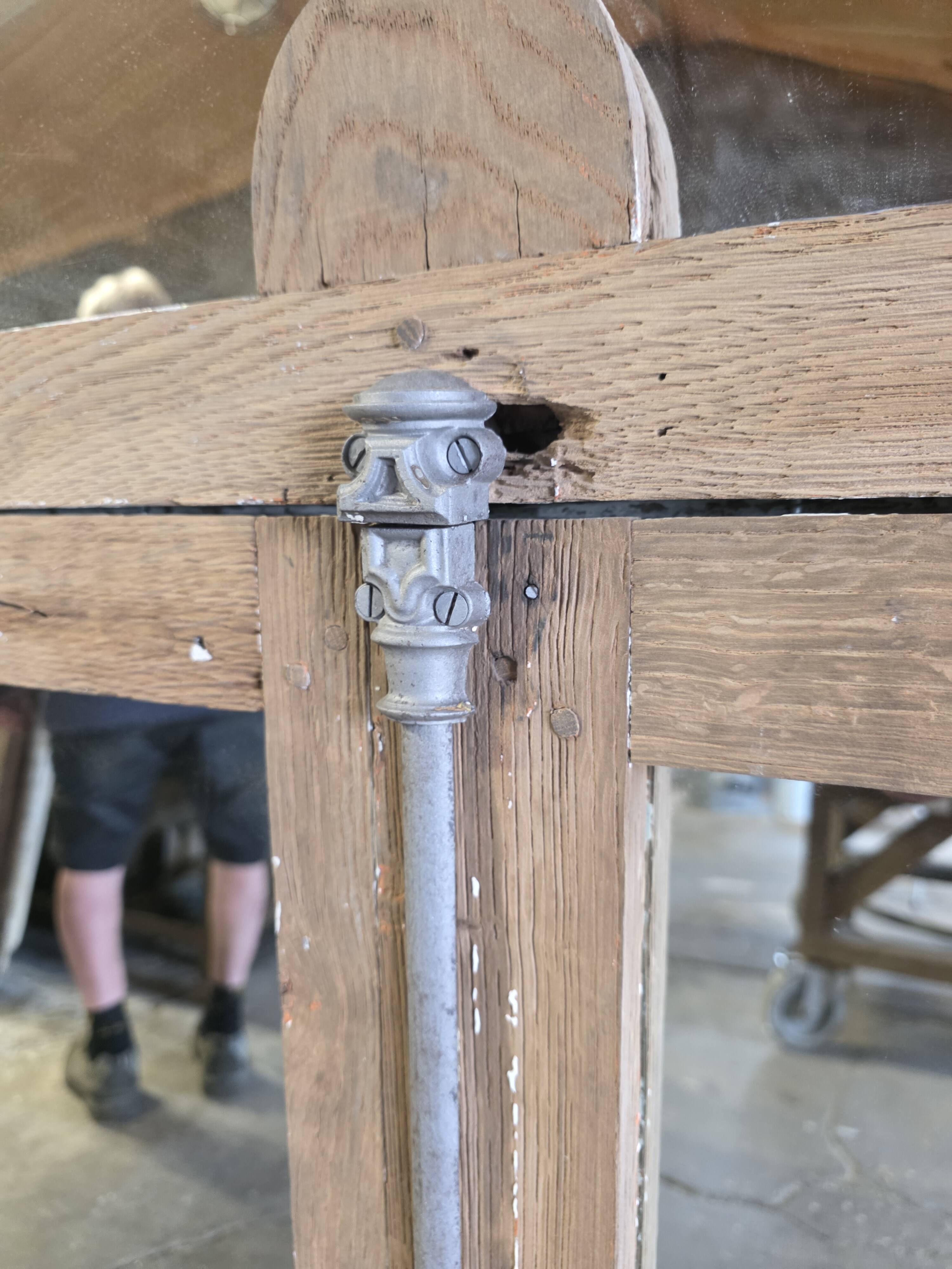18th-century solid oak mirror window