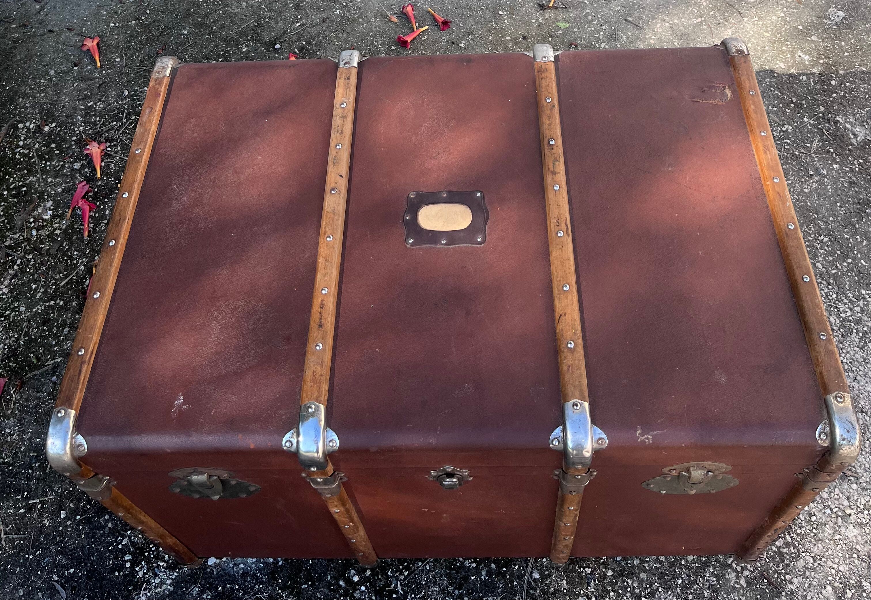 Antique travel trunk