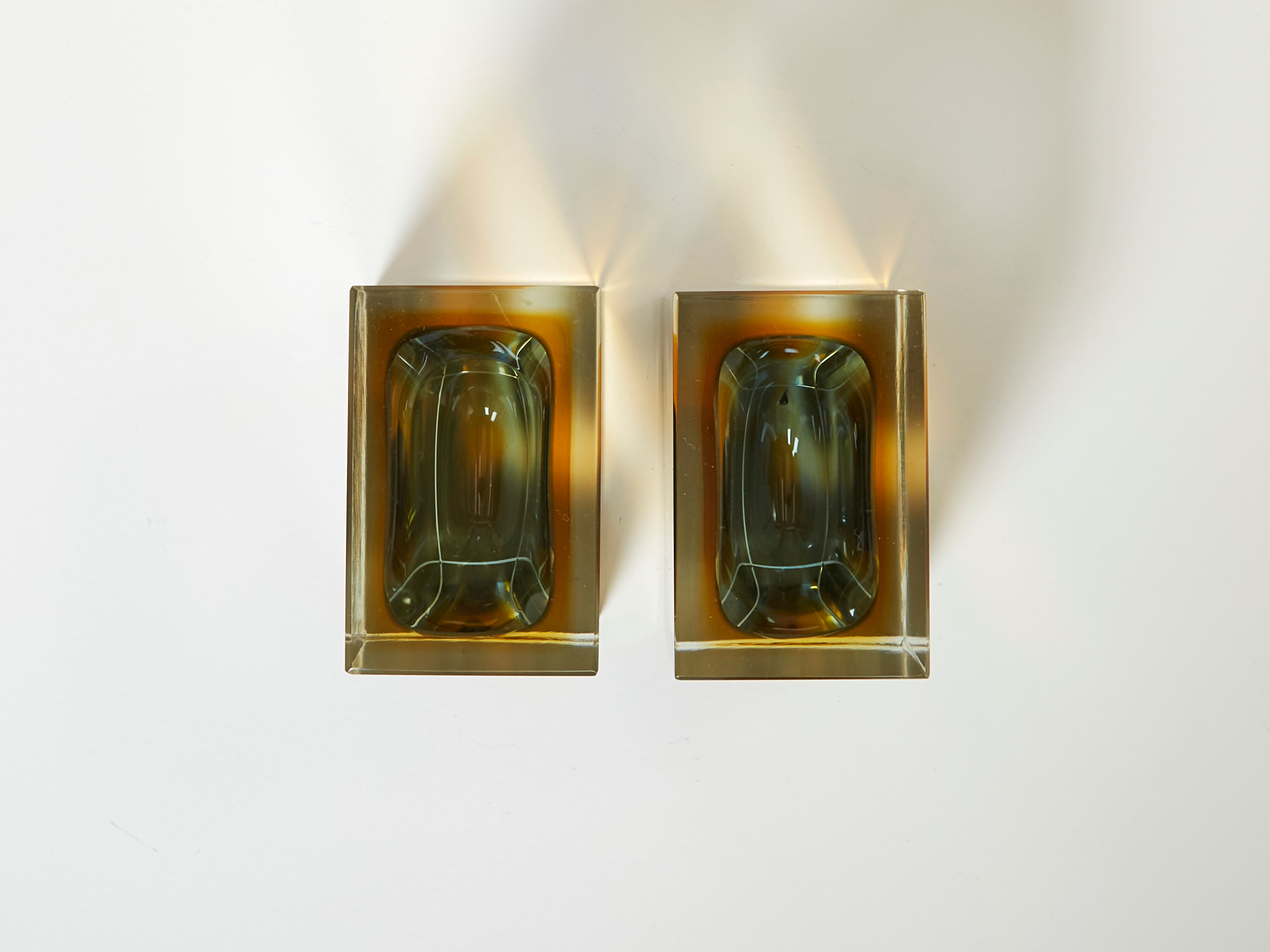 Pair of small cups Sommerso Flavio Poli for Seguso around 1960