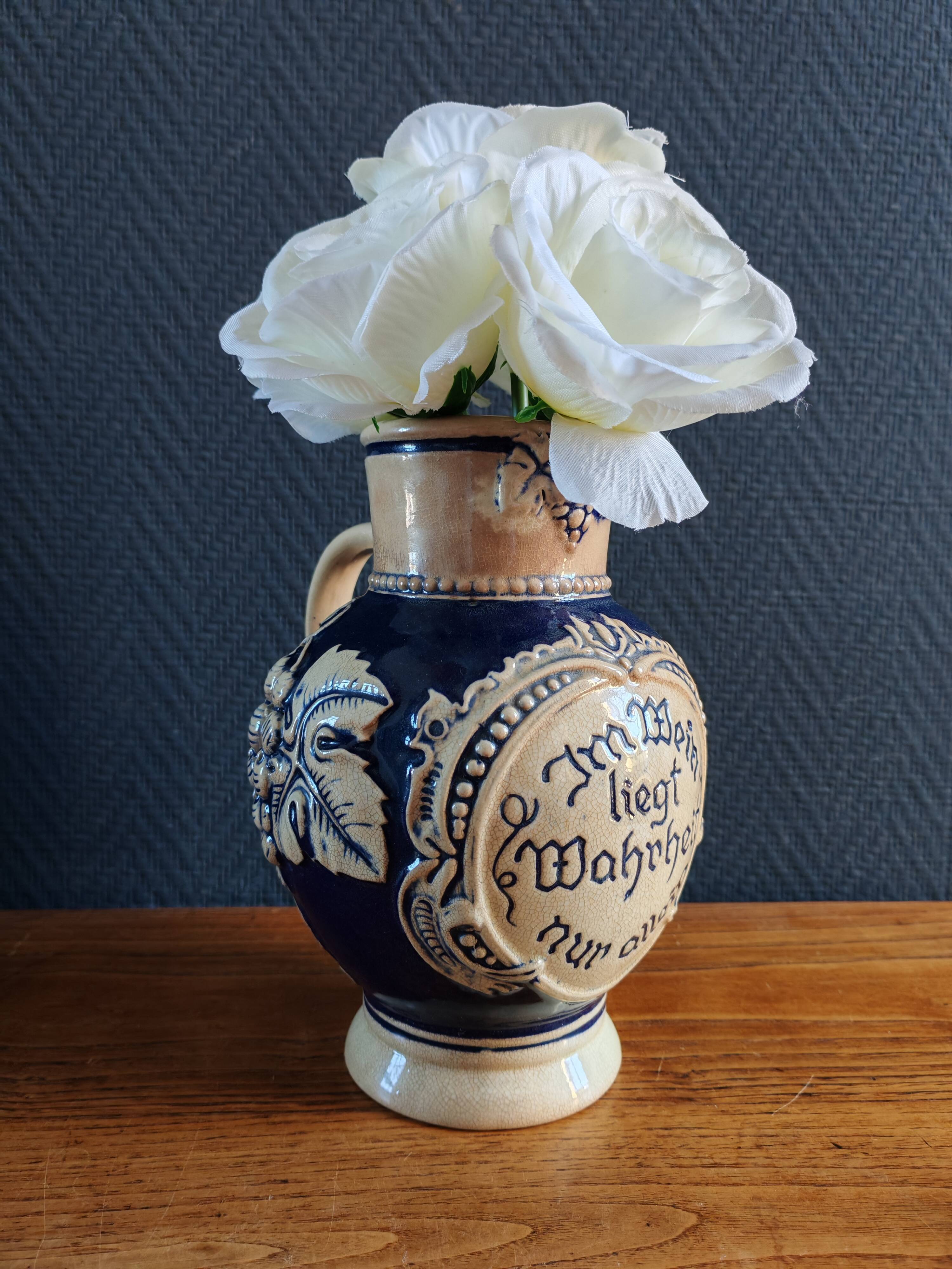 Old Stoneware Wine Jug from Westerwald, Germany