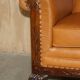 Restored three-seater leather canapé in late Victorian style.