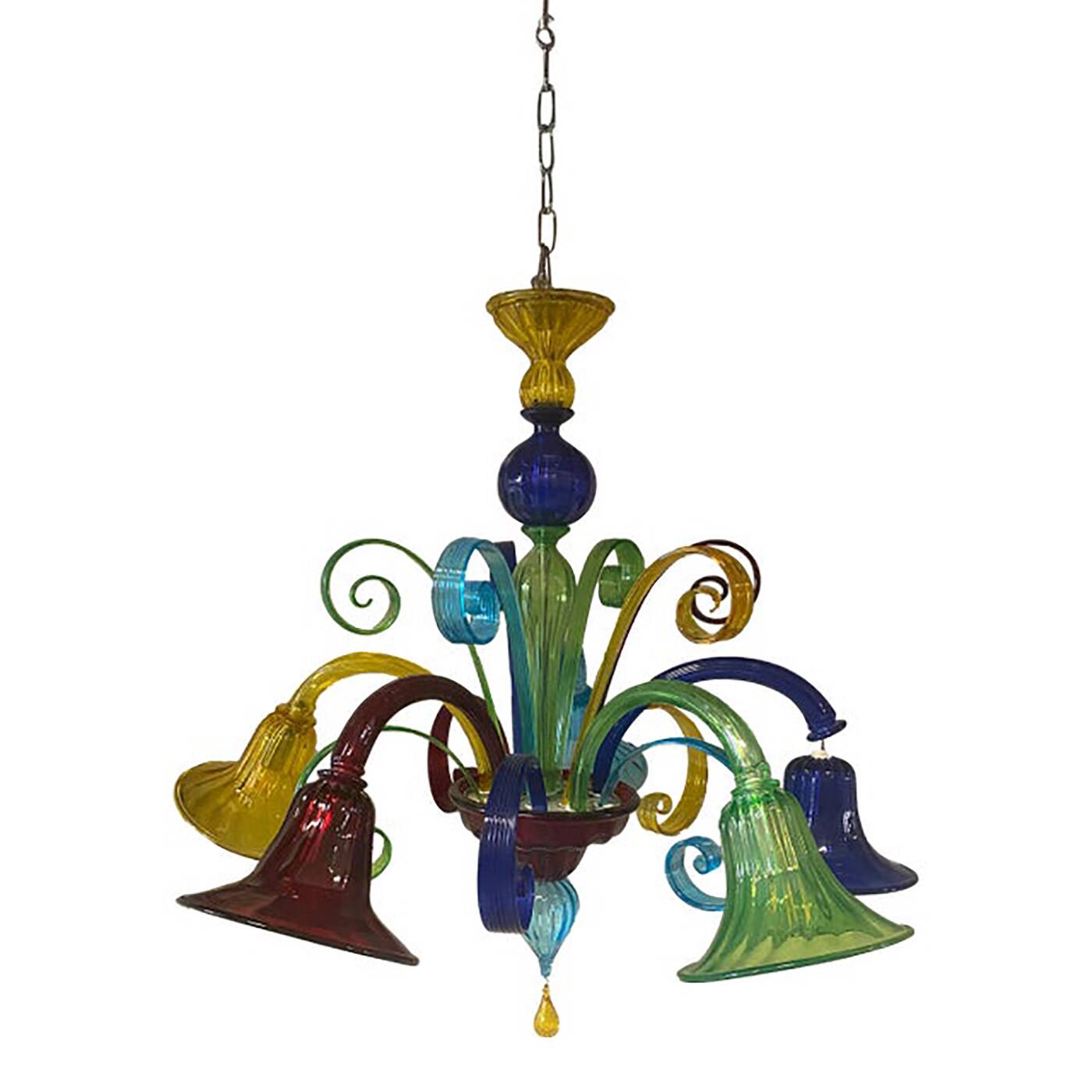 Murano Multicolors Glass Chandelier Random Colors 5 Arms