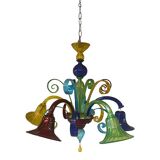 Murano Multicolors Glass Chandelier Random Colors 5 Arms