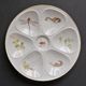 6 oyster plates fine porcelain Lourioux Foëcy