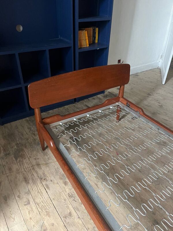 Lit en teck de Henri Lancel des années 50-60