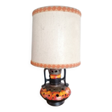 Vintage orange ceramic lamp - Fat Lava 1970 - Scheurich Workshops