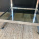 Space Age side table in aluminium and smoked glass