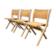 Vintage Italian folding chairs by Ilmari Tapiovaara for Olivo Italy, set of 3.