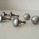 Pair of antique solid aluminium furniture handles.