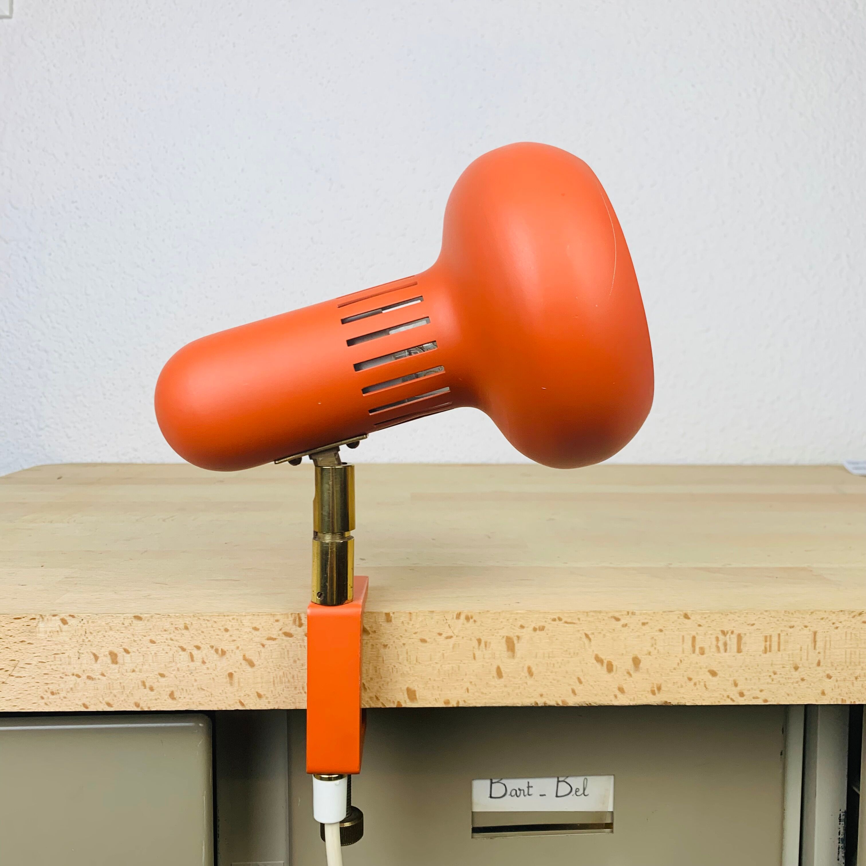Spot lamp orange clamp 70s space age