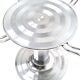 Postmodern chromed metal dining table with a round tempered glass top, italy