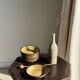 Bouteille vintage en grès beige moucheté H31