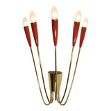 Wall lamp, 1960 brass and red