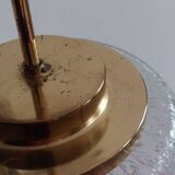 Vintage brass and frosted glass suspension, mid-century style, Doria Germany.