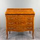 Louis XV style writing desk with a drop-leaf, made of veneer and marquetry, 19th century.