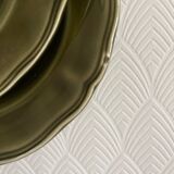 5 Lunéville Moss Green dessert plates.