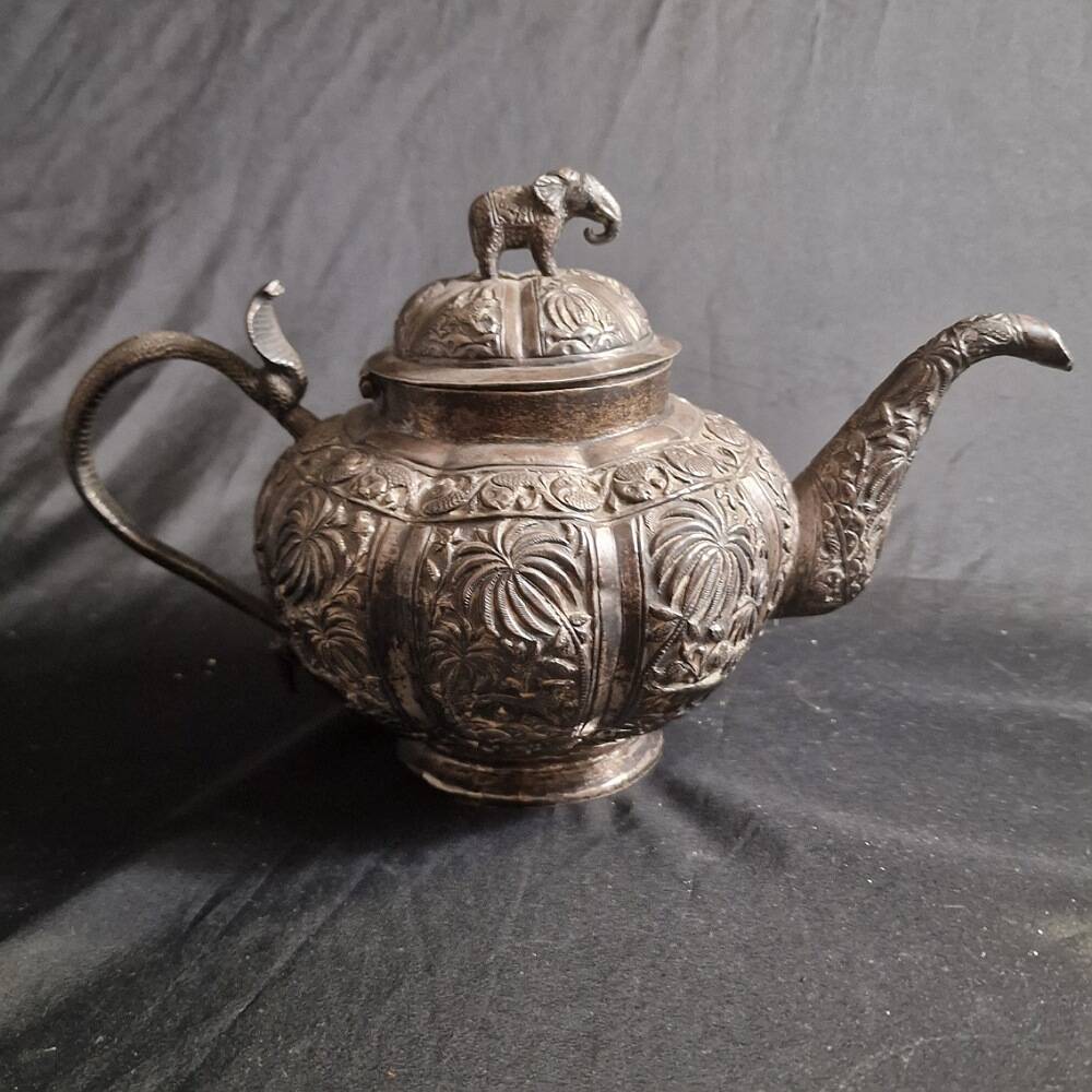Solid silver teapot kutch India
