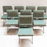 Series of eight vintage chairs, Paul Legeard