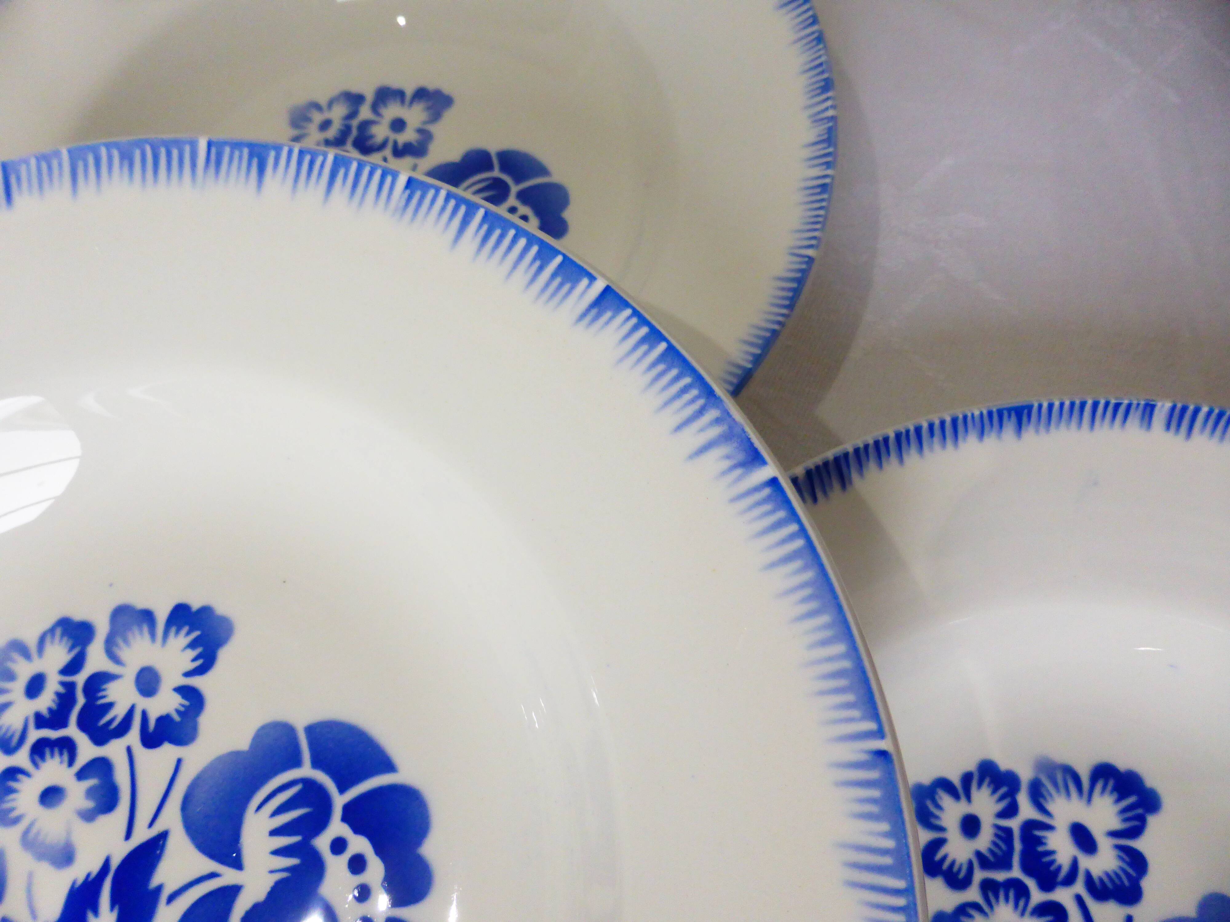 4 hollow plates of Digoin Sarreguemines model Simone 211247